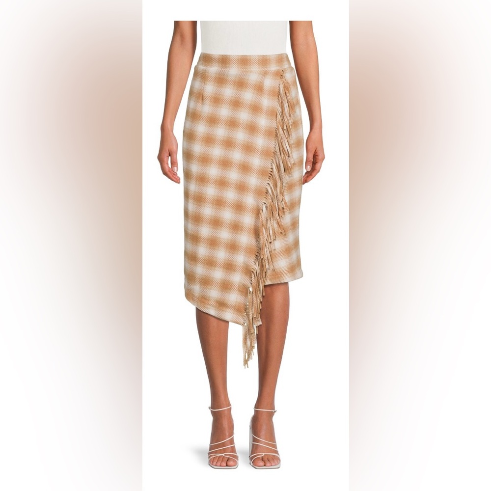 Fringe Plaid Skirt